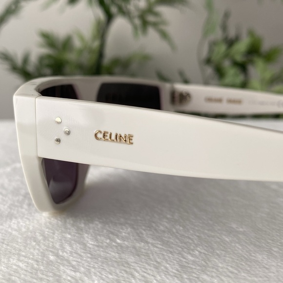 Celine Mask/Shield Wraparound Sunglasses (CL40195I, White/Smoke) - Picture 6 of 16